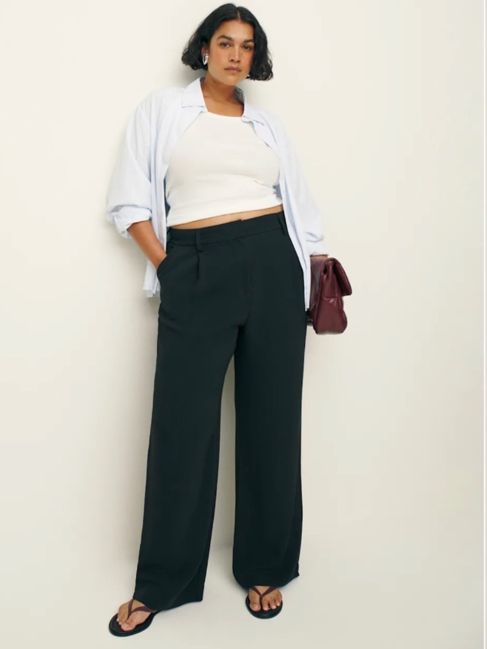 Reformation Alex Mid Rise Pant Es Black - Size 22